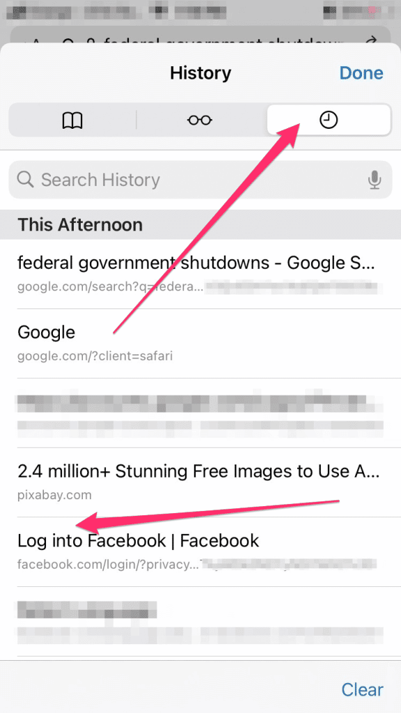 Husband's Facebook on his Safari search